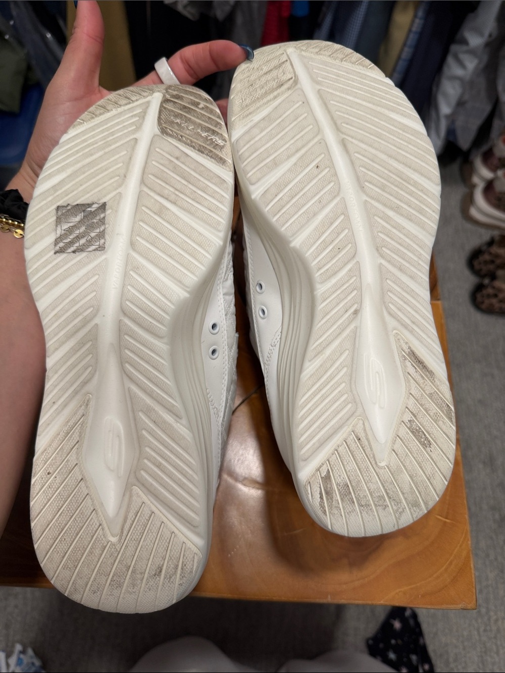 Skechers White Quilted Slip on Sneakers - Picture 7 of 7